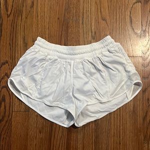 White Lululemon Hotty Hot shorts